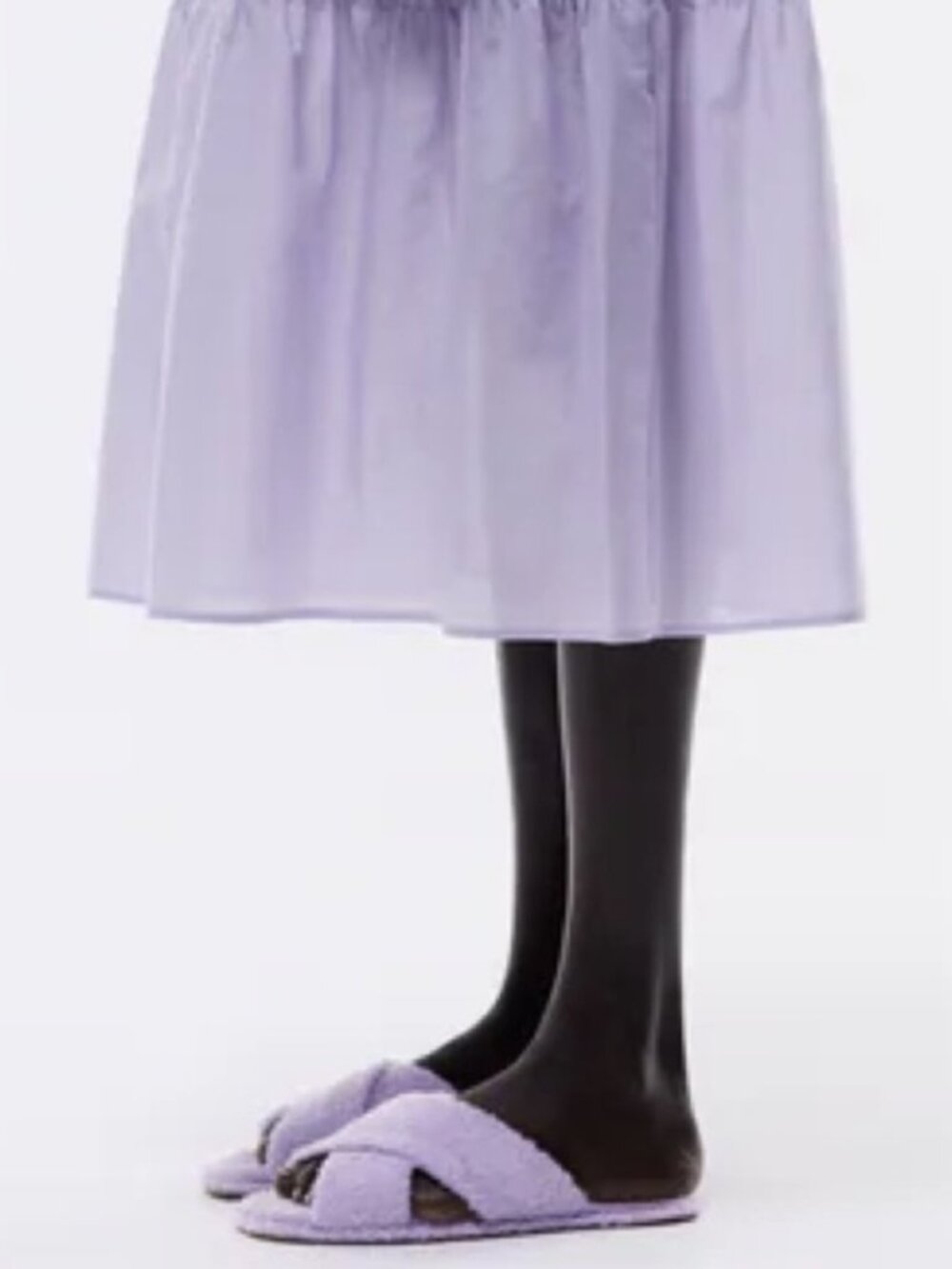 NEW Zara Terrycloth Flat Crossed Strap Sandals Slippers Lilac Purple Comfy Sz 8